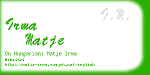 irma matje business card